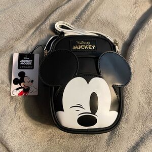 Mickey Mouse winking Disney Black and Gold  Crossbody